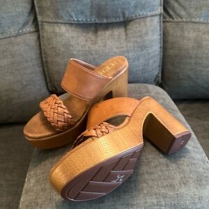Cliffs by WHITE MOUNTAIN Tan Platform Shoes with Braided Detail